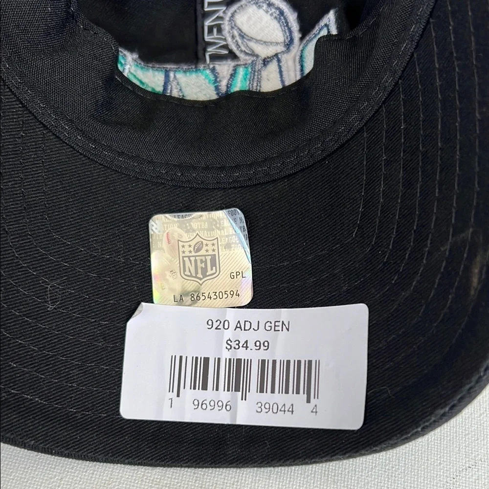 New Era Black 9 Twenty Super Bowl 57 Logo Hat Cap‎ “like new”
